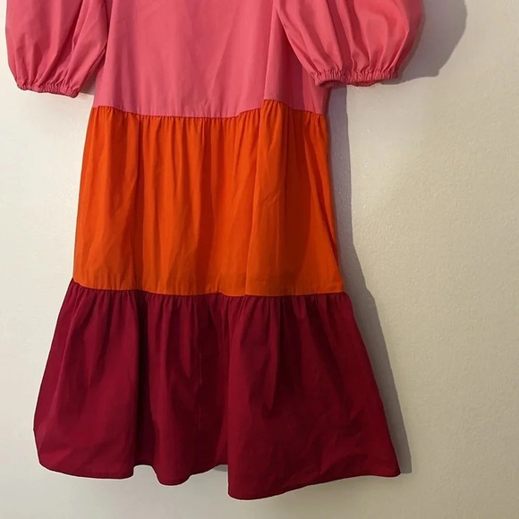 C Wonder | Babydoll oversized tiered ruffle mini dress Women’s size S stretch - Picture 2 of 7